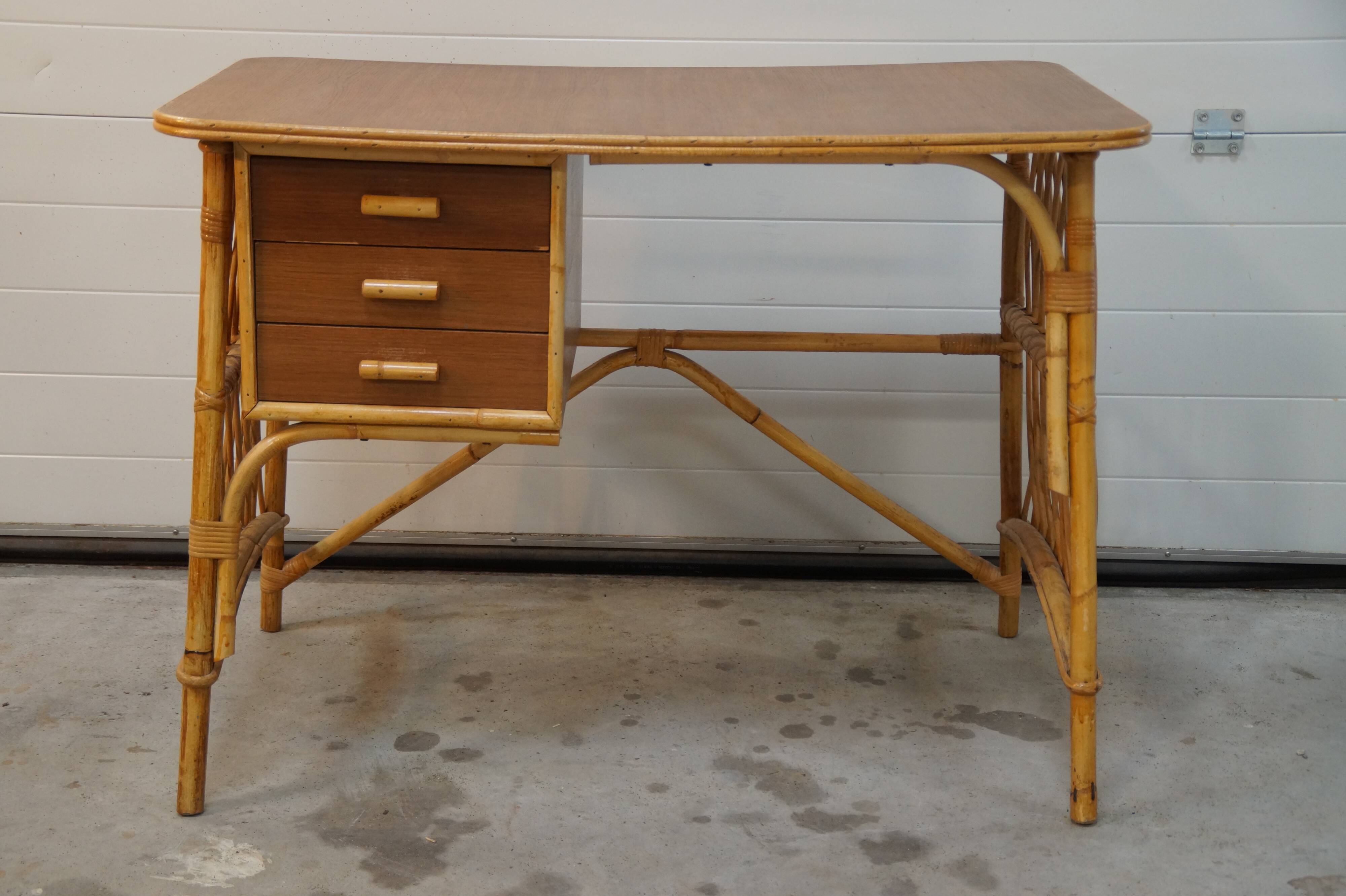 Vintage rattan desk