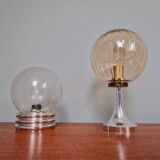 Amber Glass Table Lamp, Space Age Style, 1970s