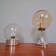 Amber Glass Table Lamp, Space Age Style, 1970s
