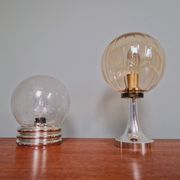 Lampe de table en verre ambré, style Space Age, années 70