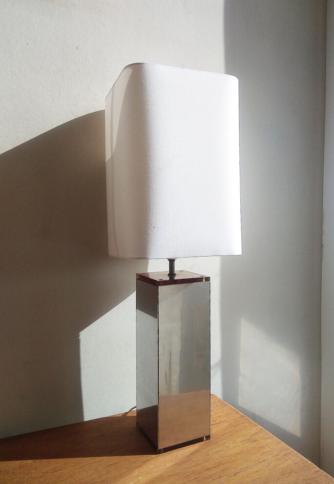 Lamp polished mirror and plexiglas - 70s