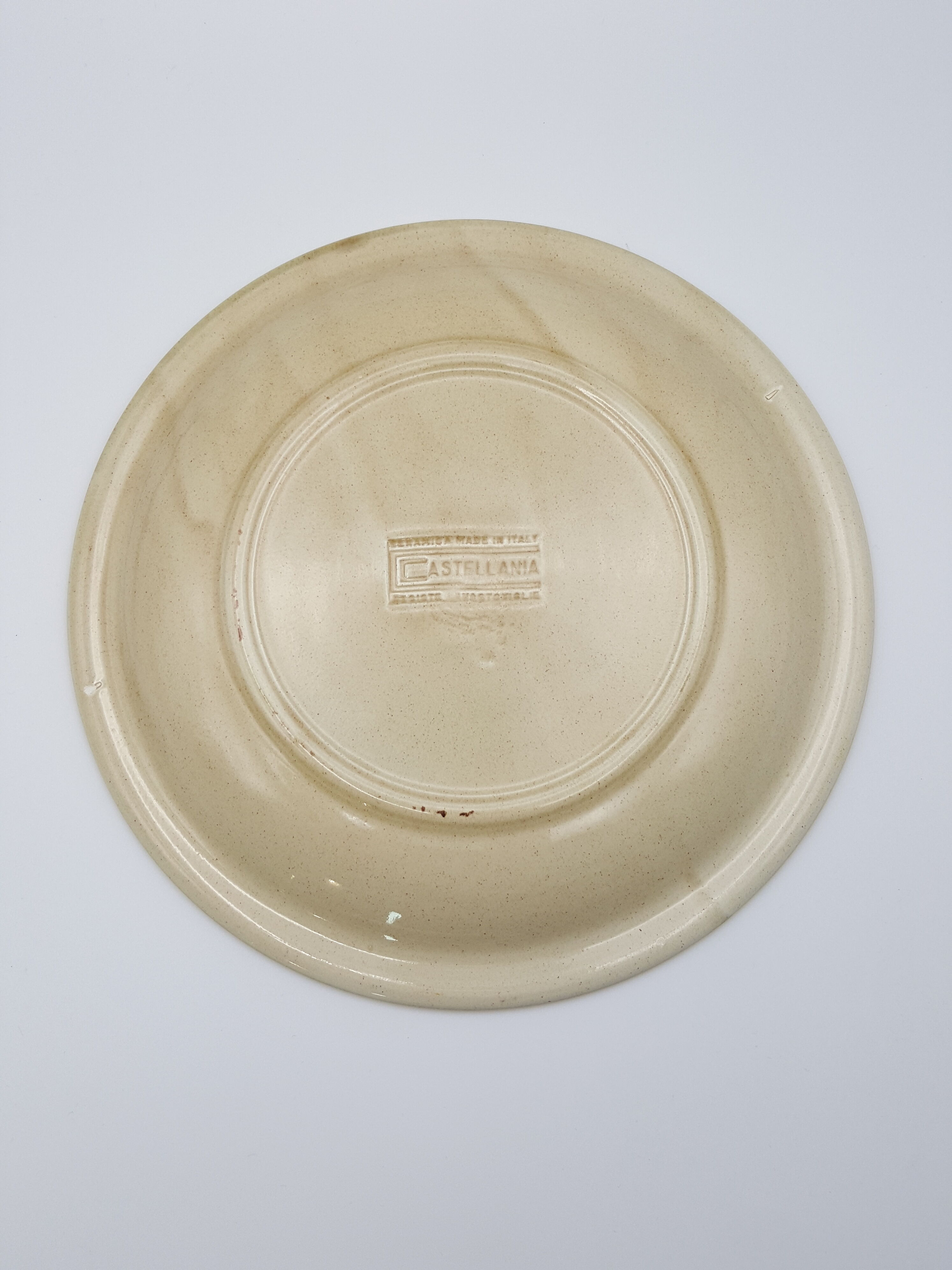 Lot of 3 ceramic plates castellania made in italy flowers