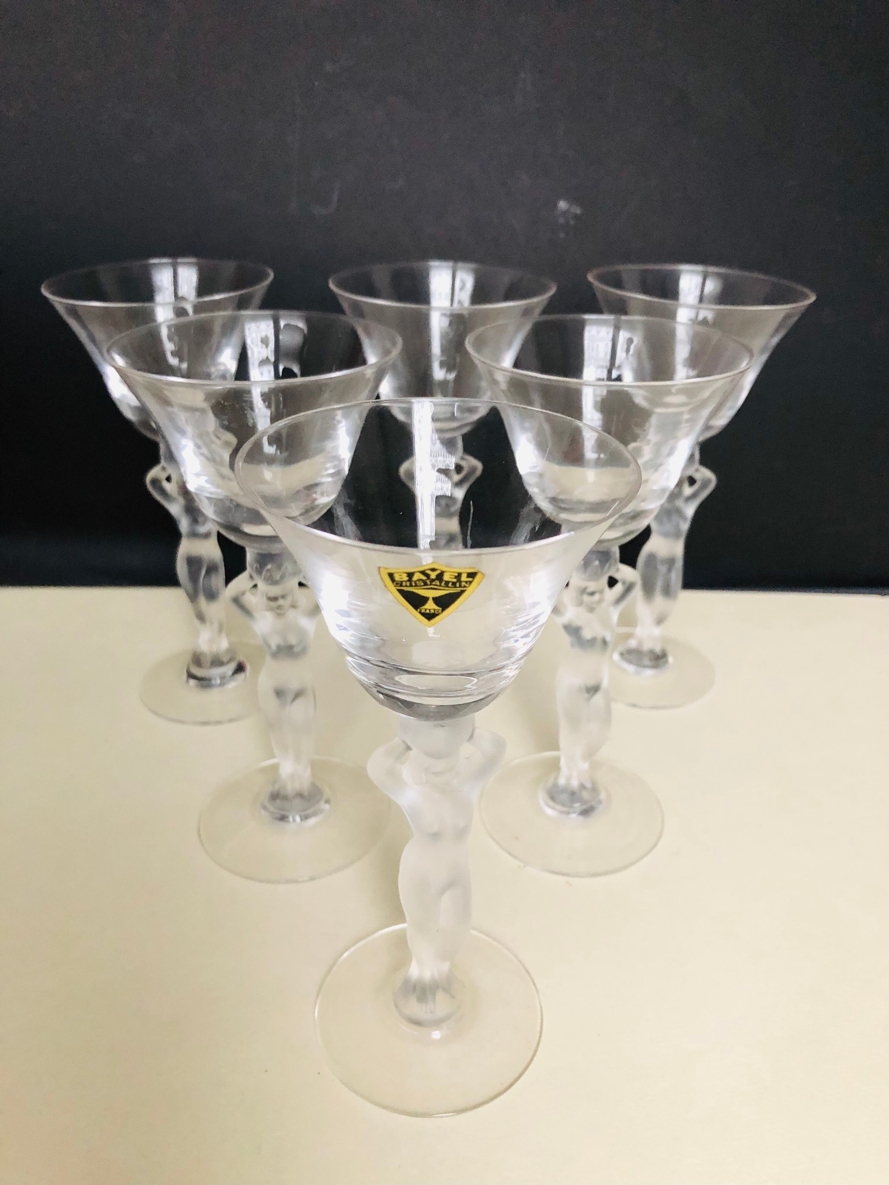 6 crystal cocktail glasses