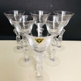 6 crystal cocktail glasses