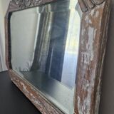 Vintage Art Deco carved wood mirror from the 1940s/50s