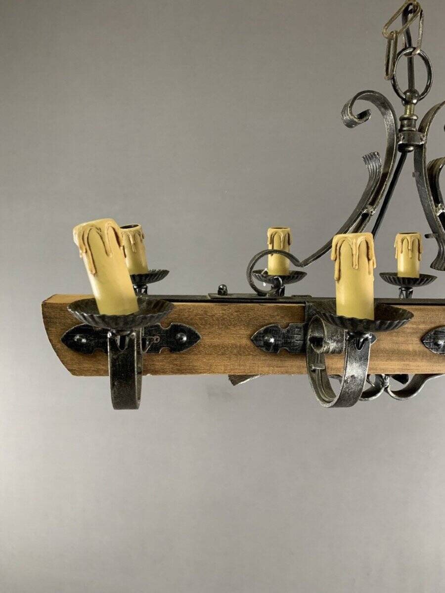 Rustic Wood and Metal Pendant Light