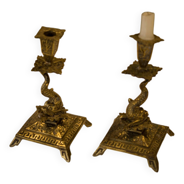 Pair of fish candlesticks