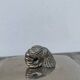 Silver metal pompom butter dish