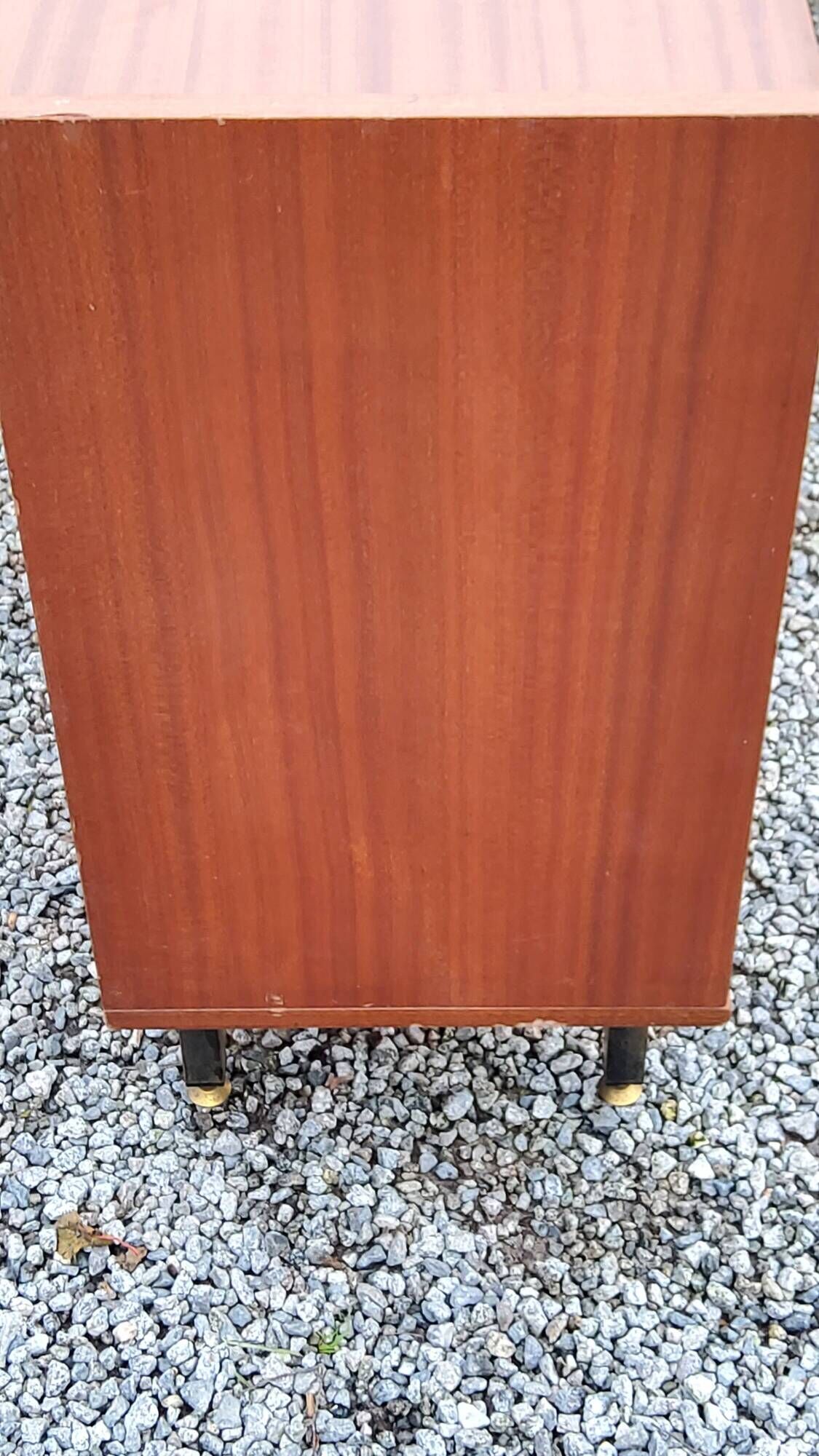 Pair of vintage mahogany sideboards with square metal legs from the 60s