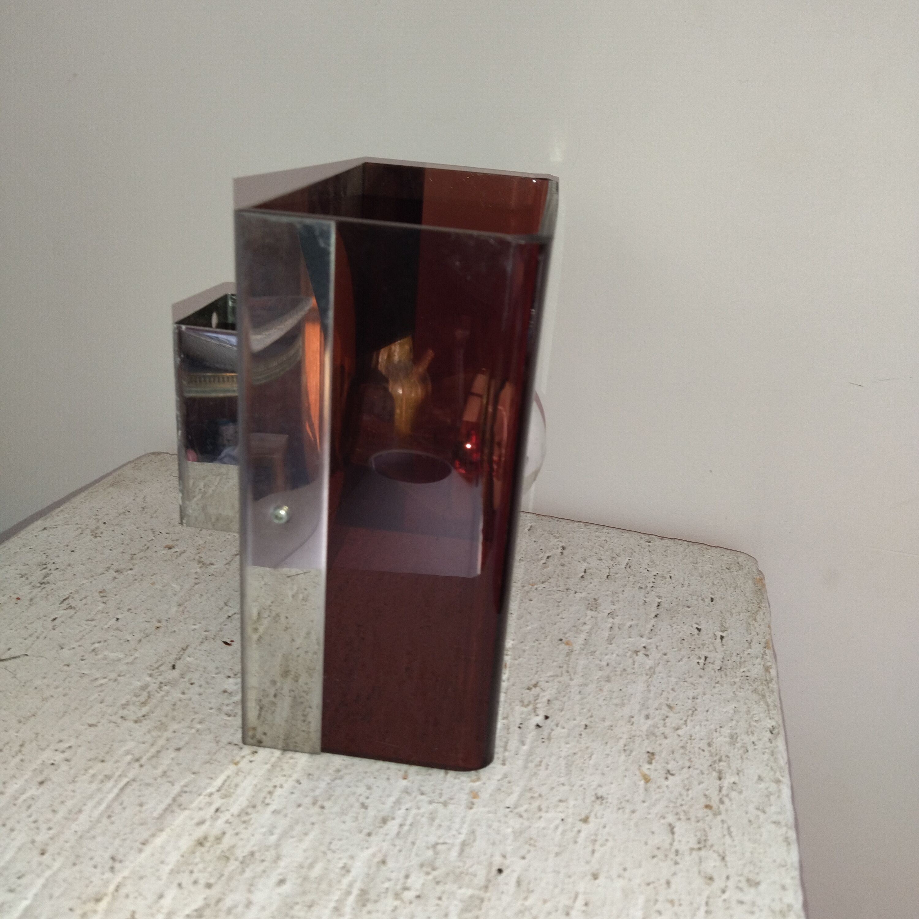 Smoked plexiglass wall lamp 70 spaceage