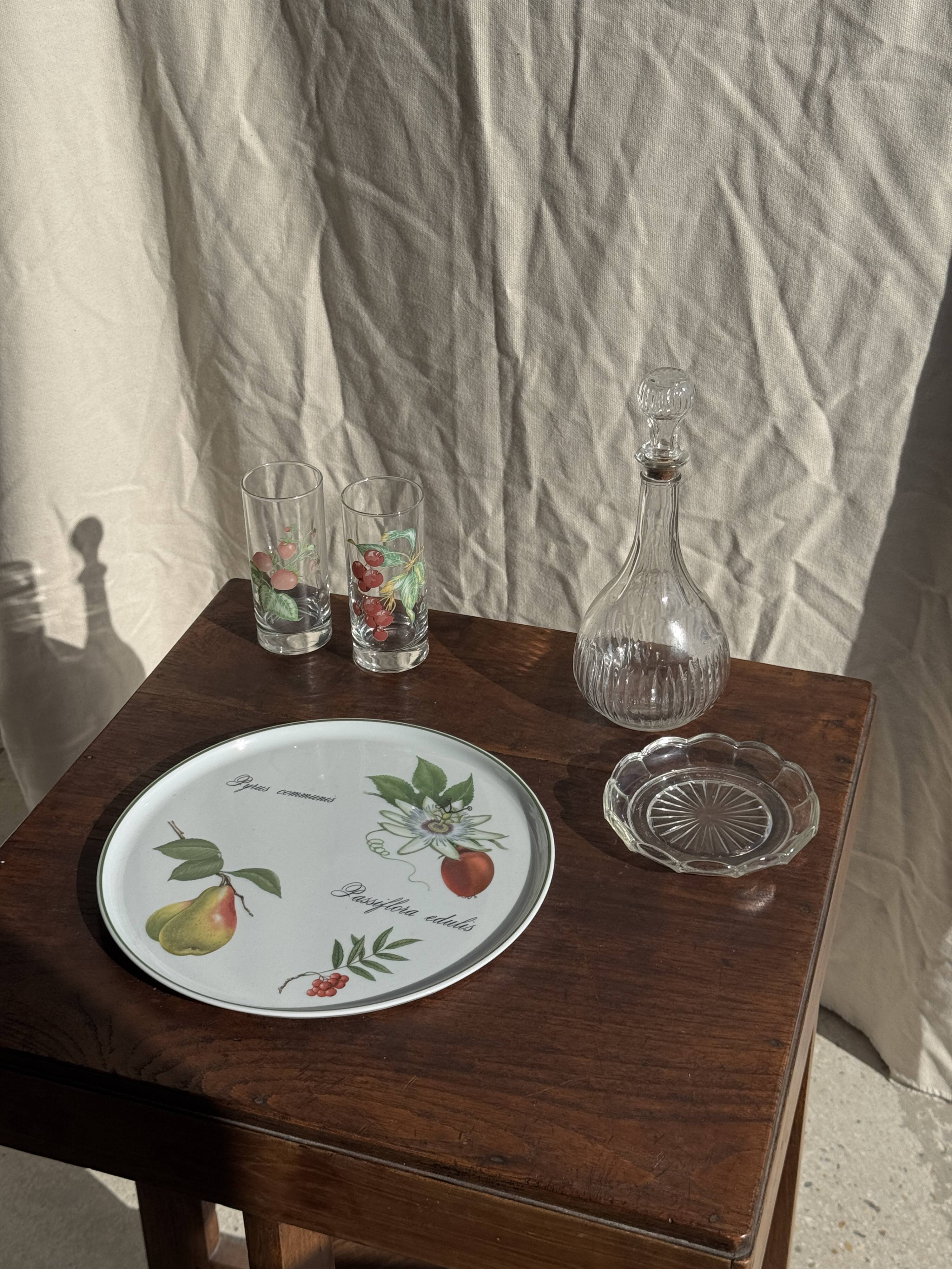 Cendrier vintage en verre moulé en forme de fleur D14 H2,5
