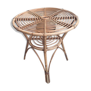 Table d'appoint italienne en bambou du milieu du siècle