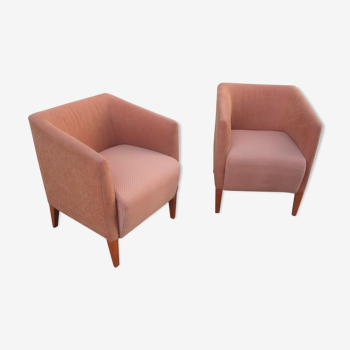 Pair of club style armchairs