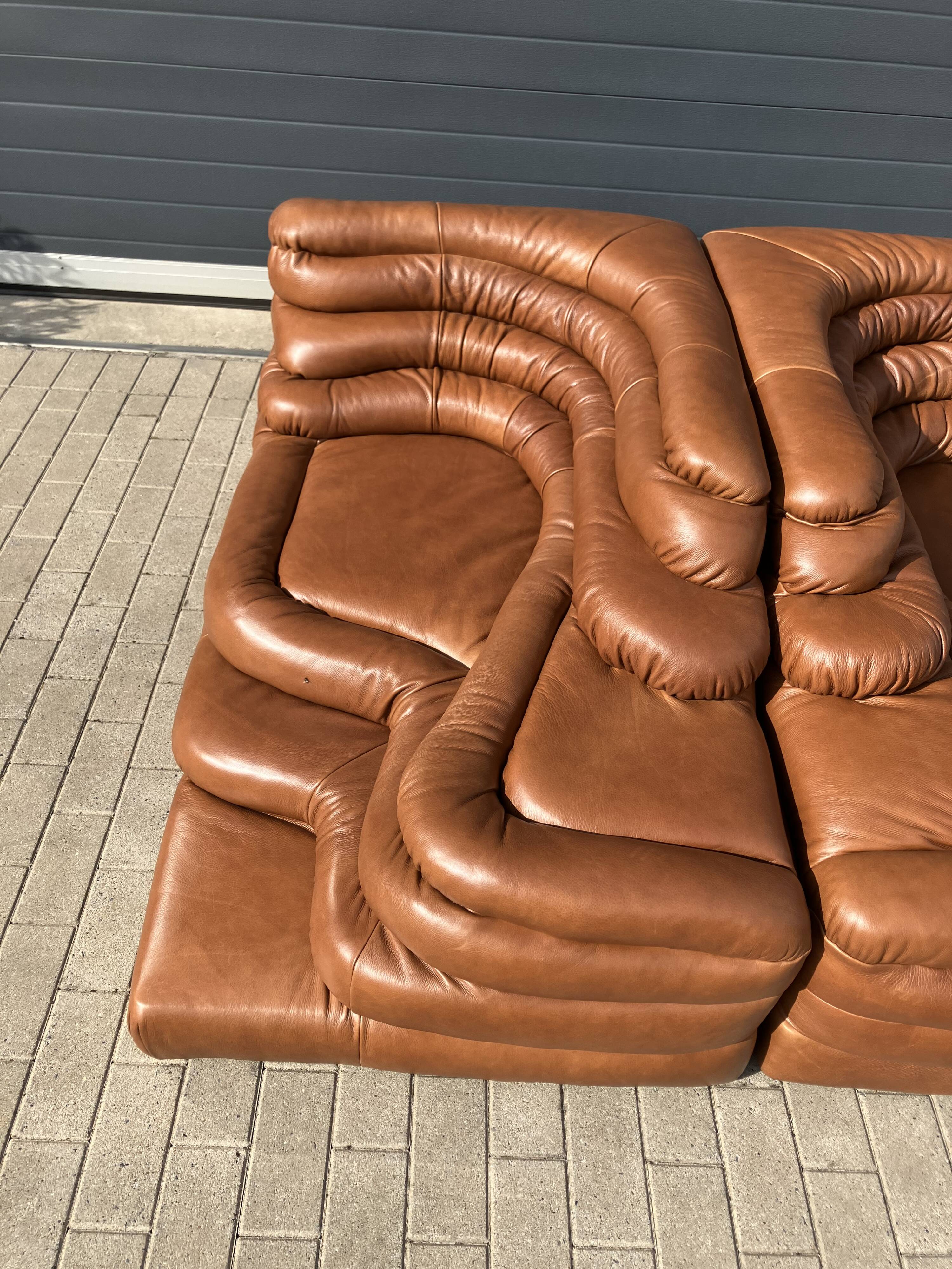 2x De Sede Terrazza DS-1025 (right & left element) Cognac