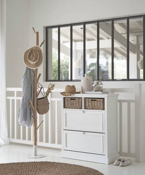 Rivage - Eucalyptus and white metal tree trunk coat rack