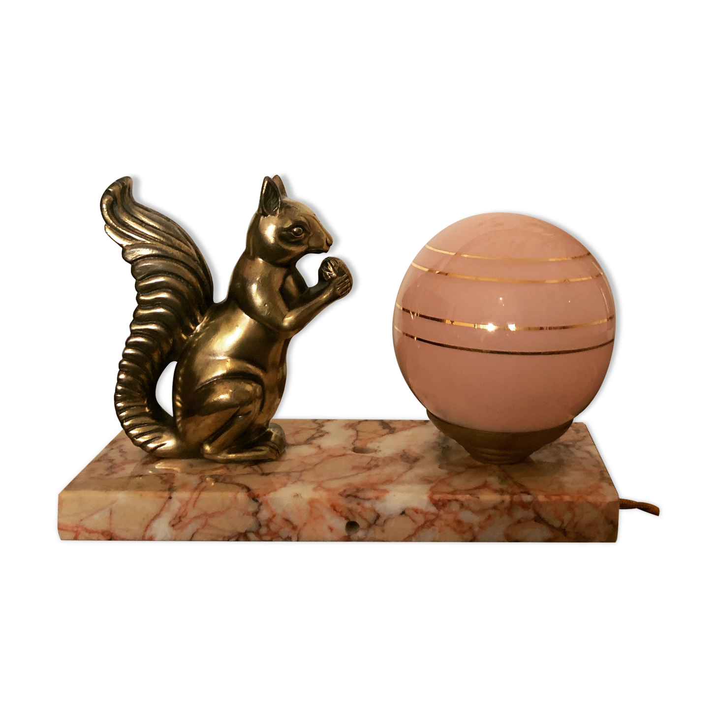 Art Deco marble and regulating lamp