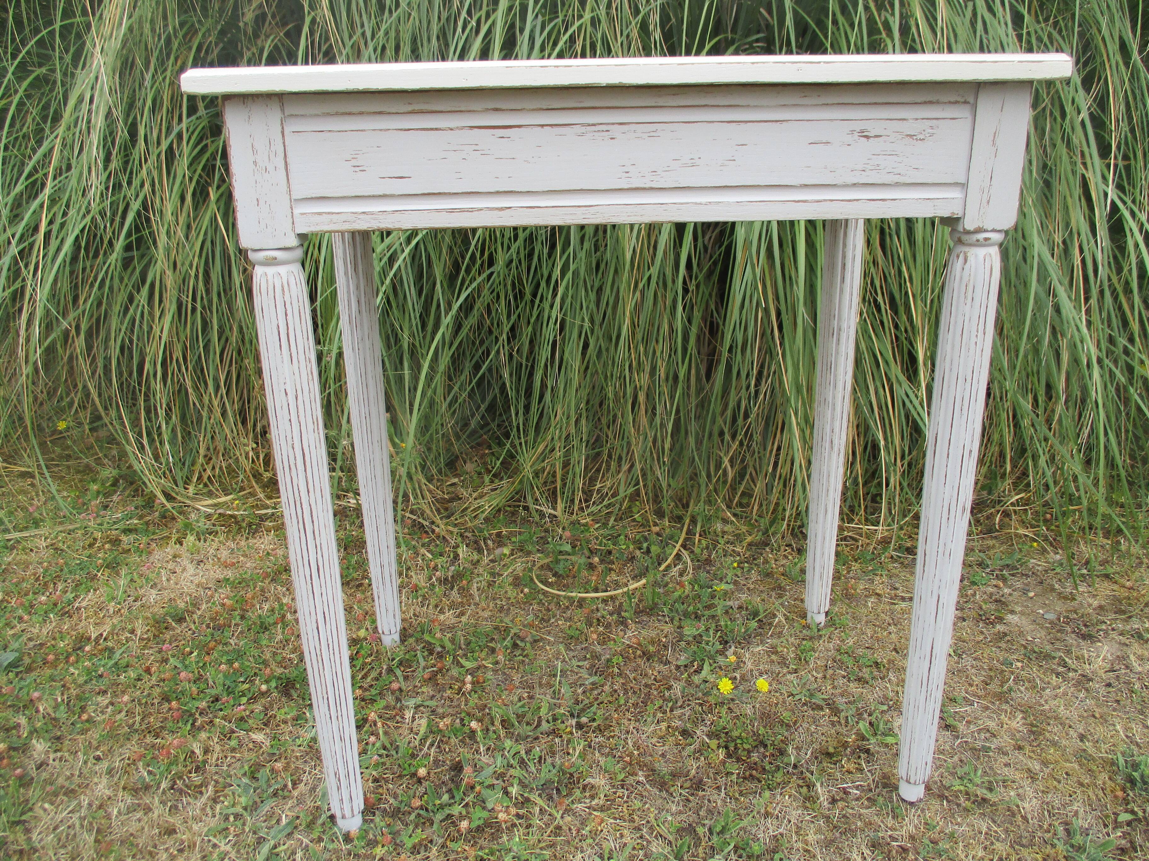 Side table 1900s restyled patinated gray