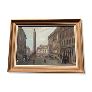 Huile sur toile représentant la