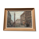 Oil on canvas representing the Place de la Concorde in Paris