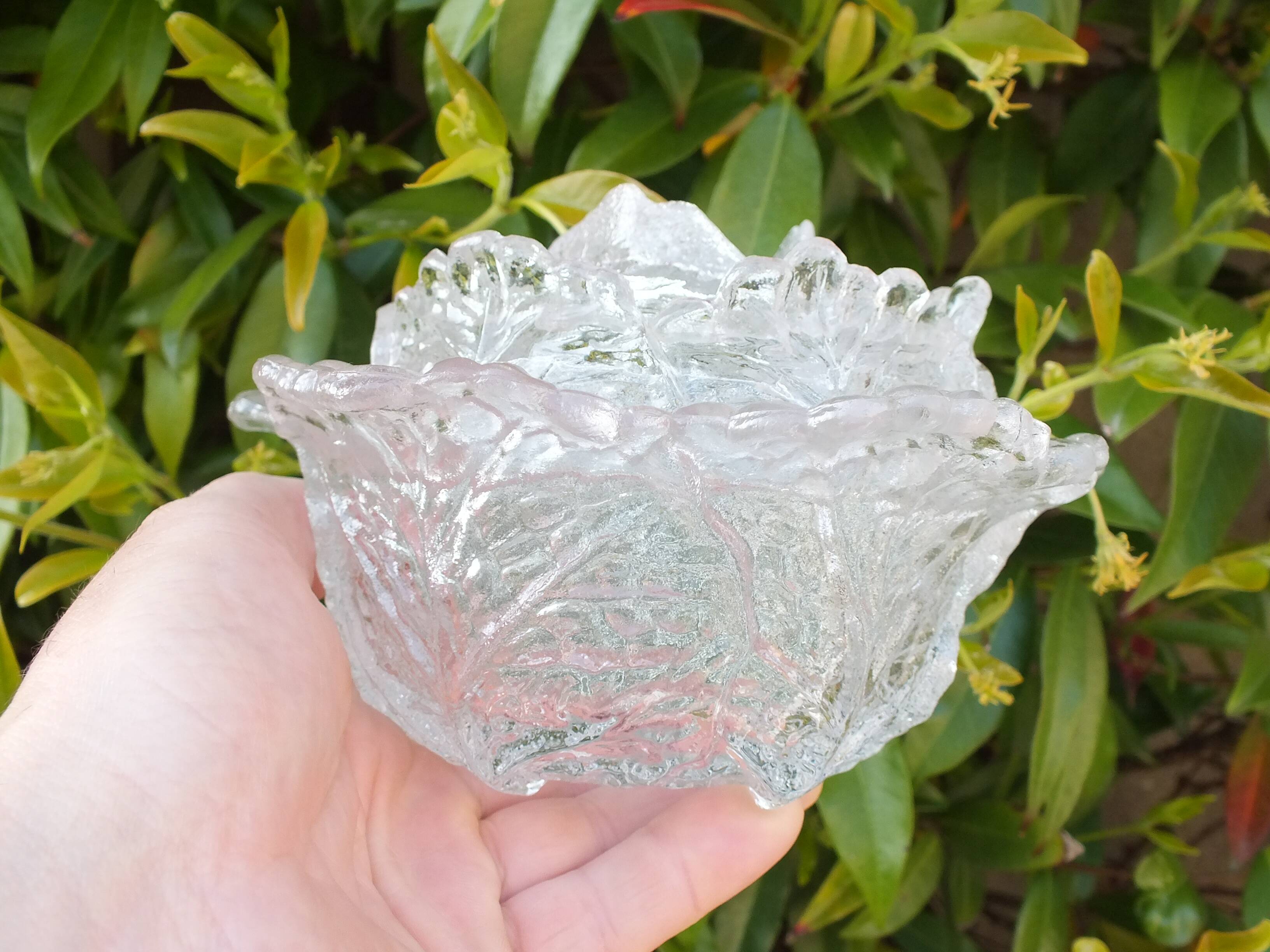 Cabbage candy box in molded crystal signed Portieux