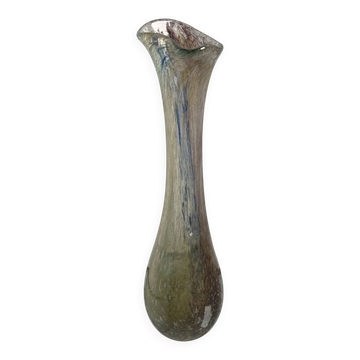 Vase en verre chamarré artisanal