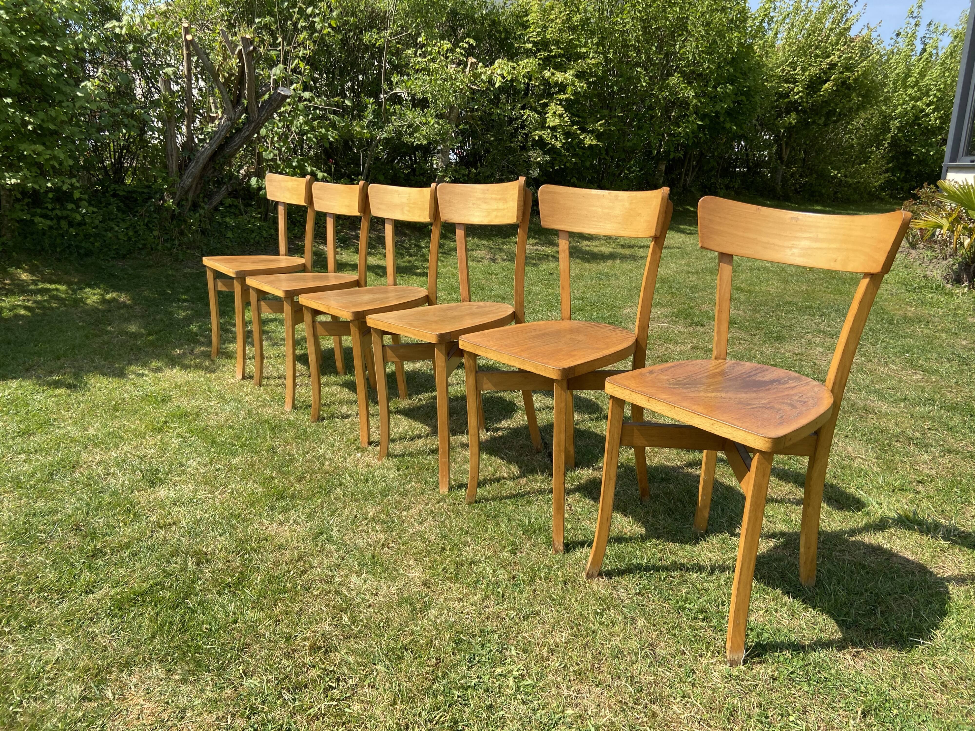 Series of 6 bistro chairs