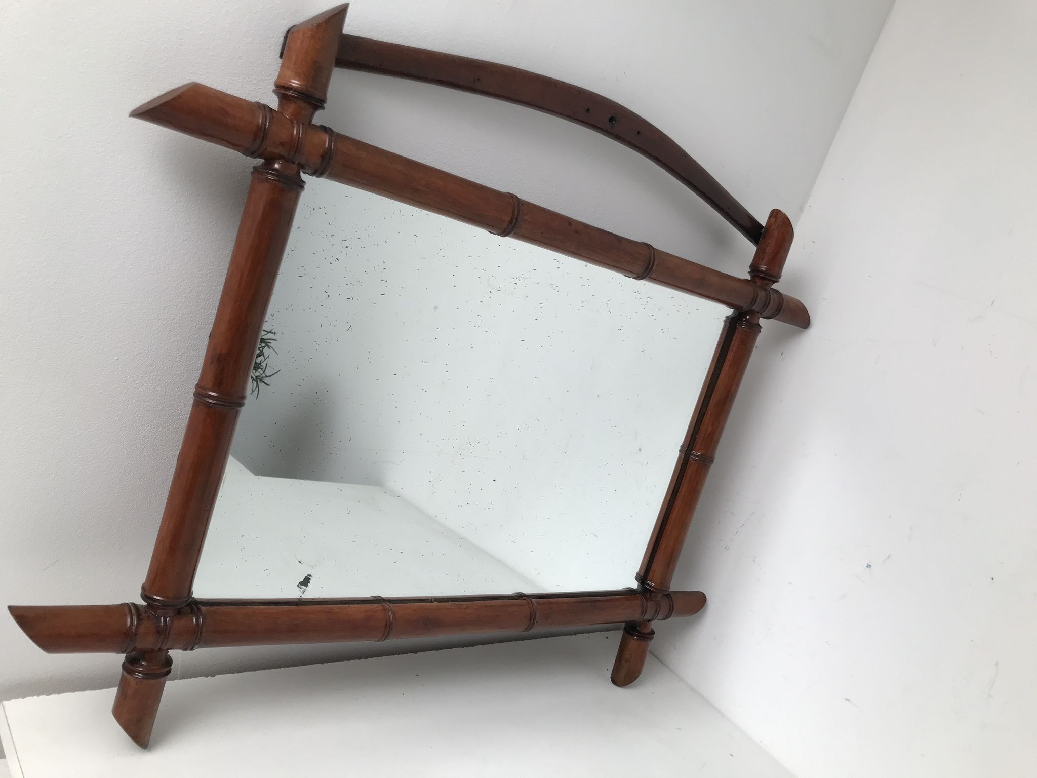Vintage bamboo mirror