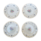 Lot de 4 assiettes à motif floral, liseré doré début xxe