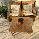 Table basse en rotin carrée - 67 cm