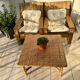 Square rattan coffee table - 67 cm