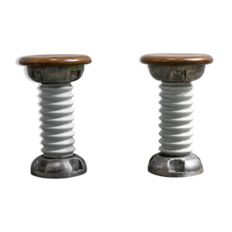 Pair of industrial electrical insulator stools