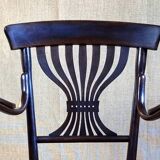 Fischel Jugendstil bistro armchair in curved wood, Thonet period