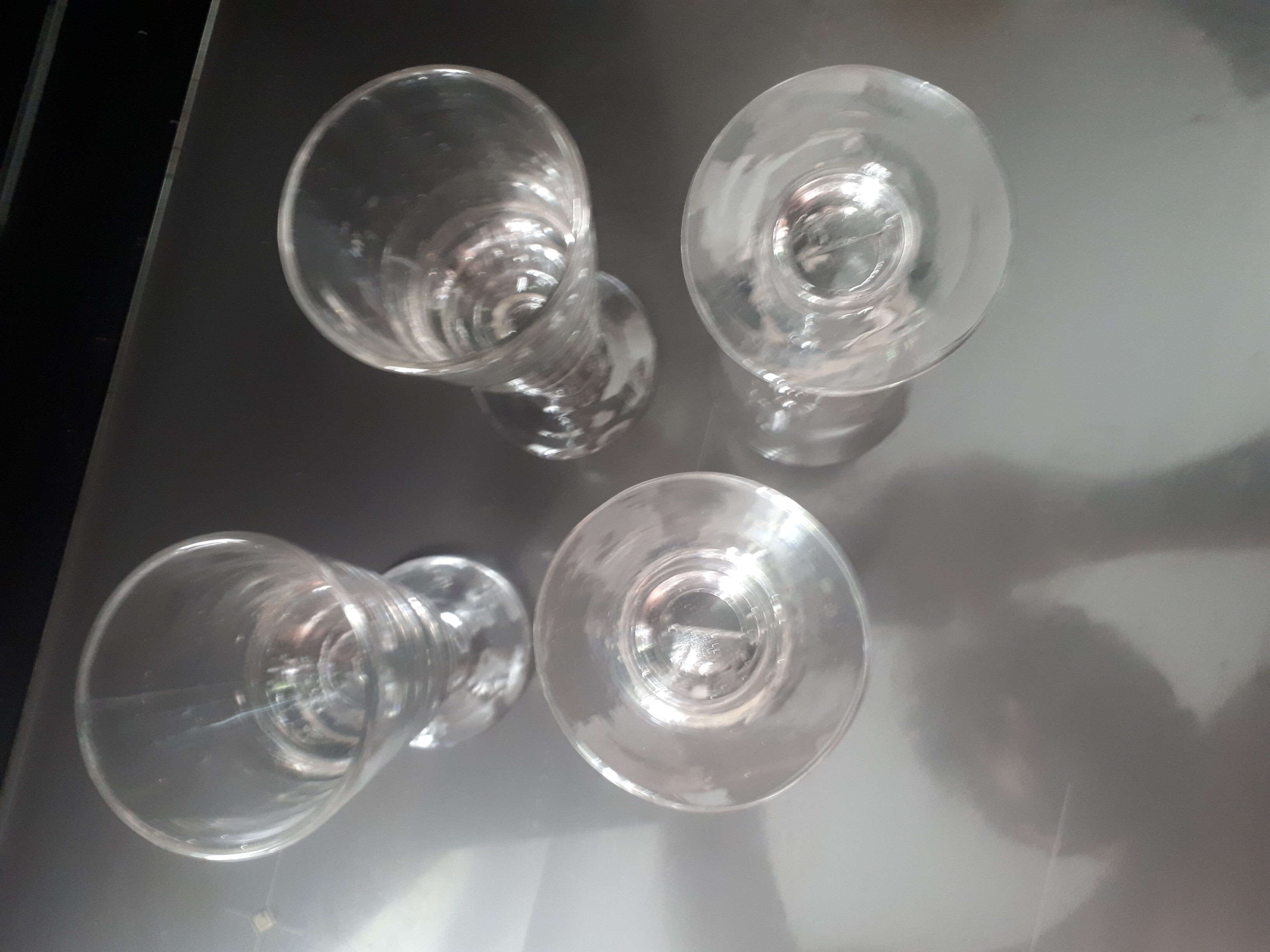 4 old absinthe glasses