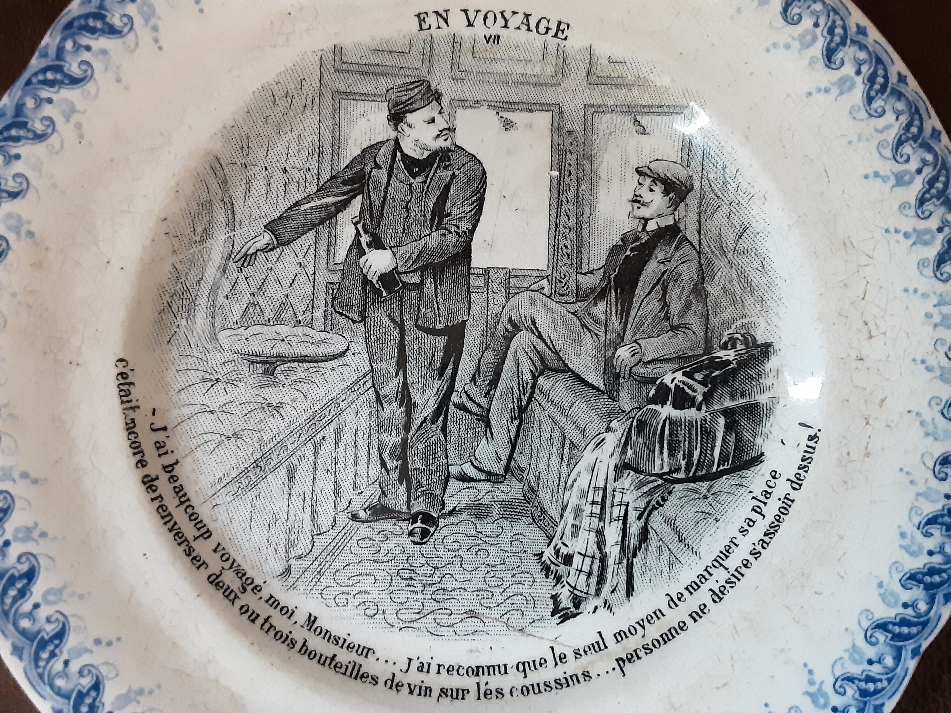 Ancienne assiette  décorative  h.b & cie  terre de fer