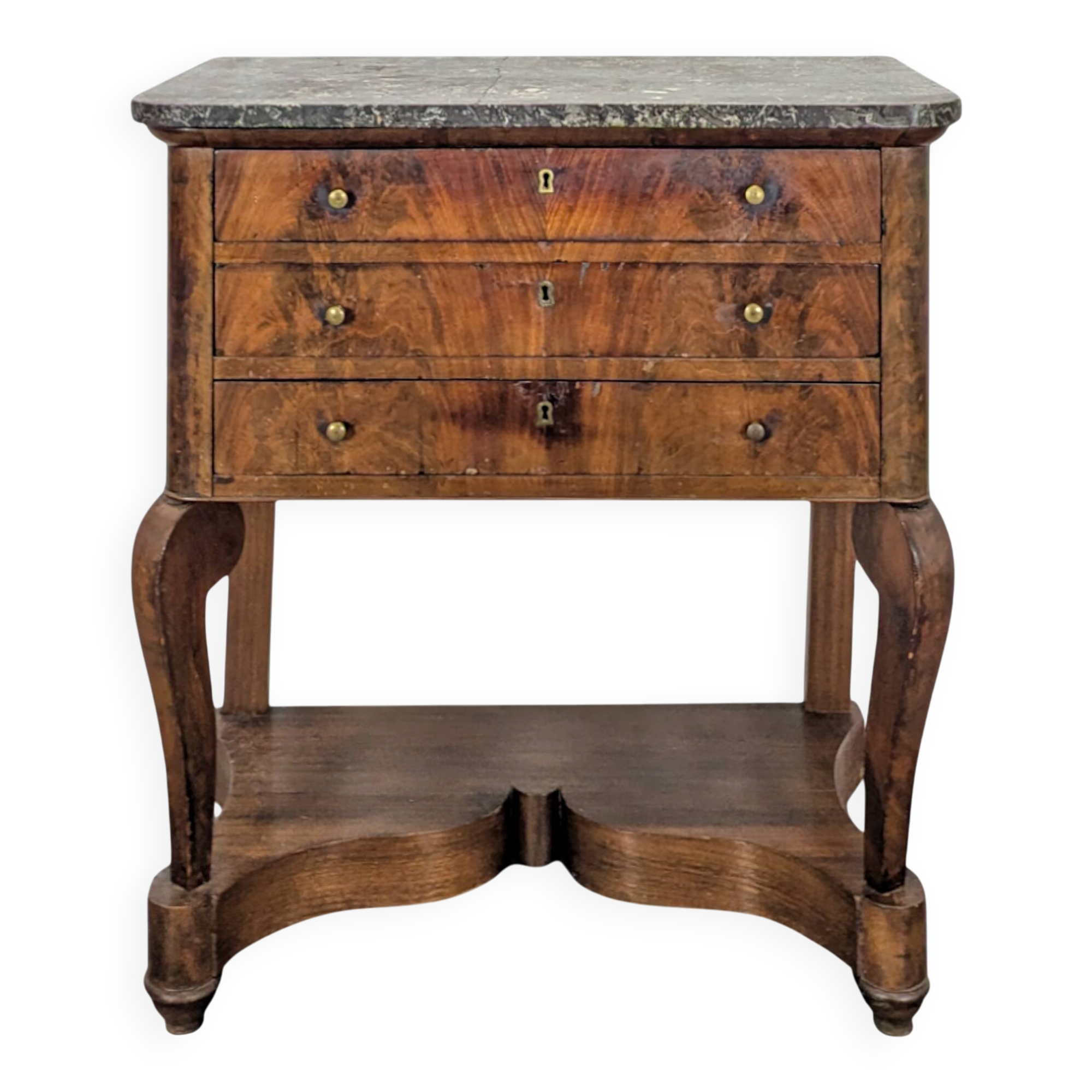 Louis Philippe period silver cabinet in flamed mahogany veneer