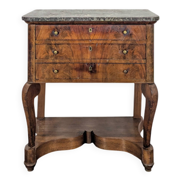 Louis Philippe period silver cabinet in flamed mahogany veneer