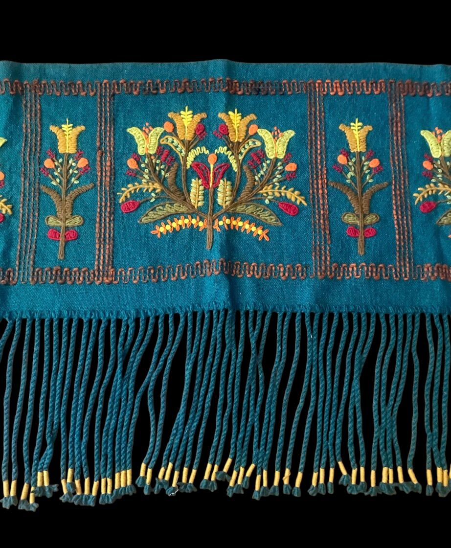 Very beautiful vintage Polish multicoloured wall tapestry 192 cm