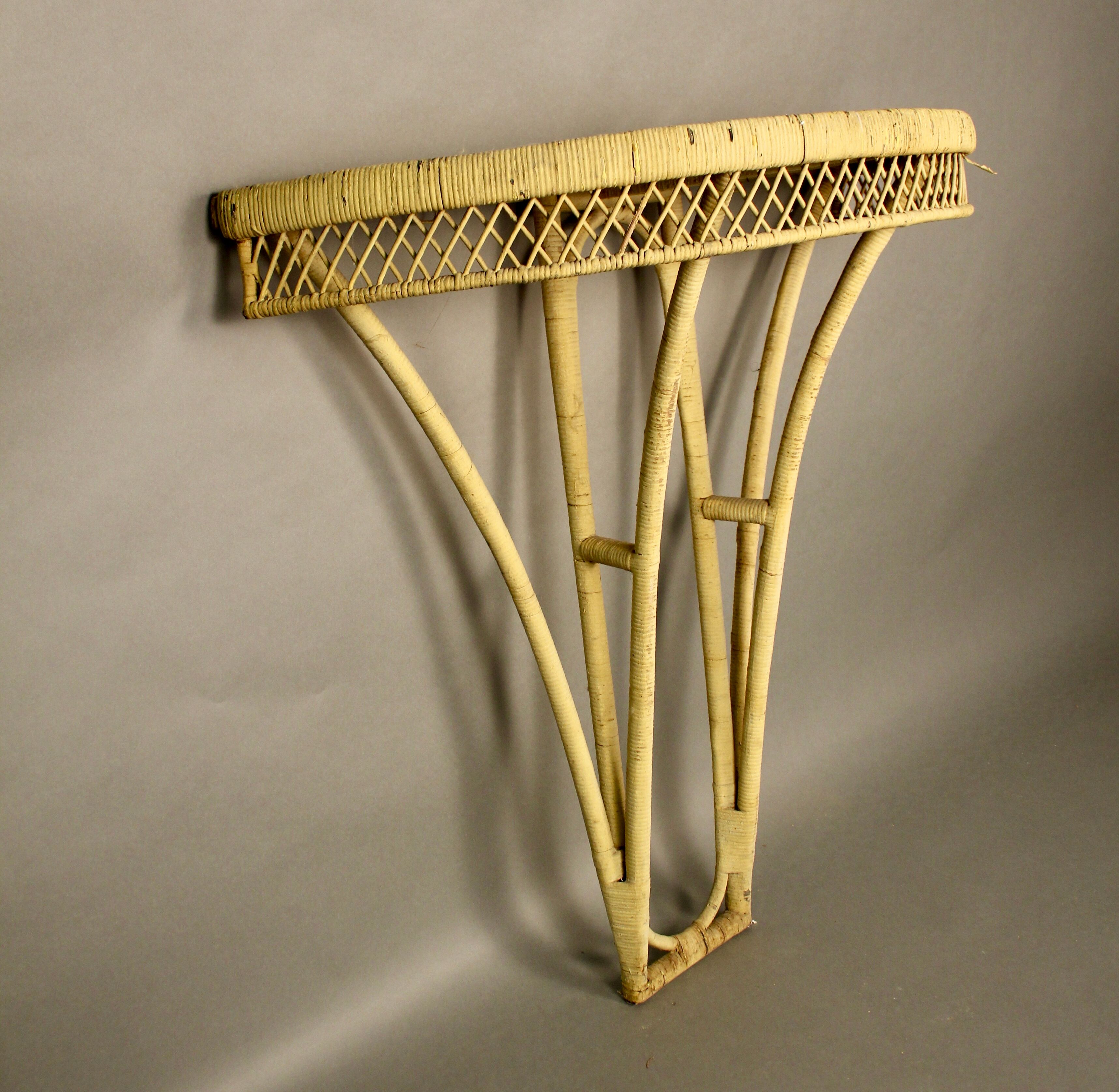 Vintage Rattan Wall Console