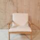 Fauteuil velours ivoire