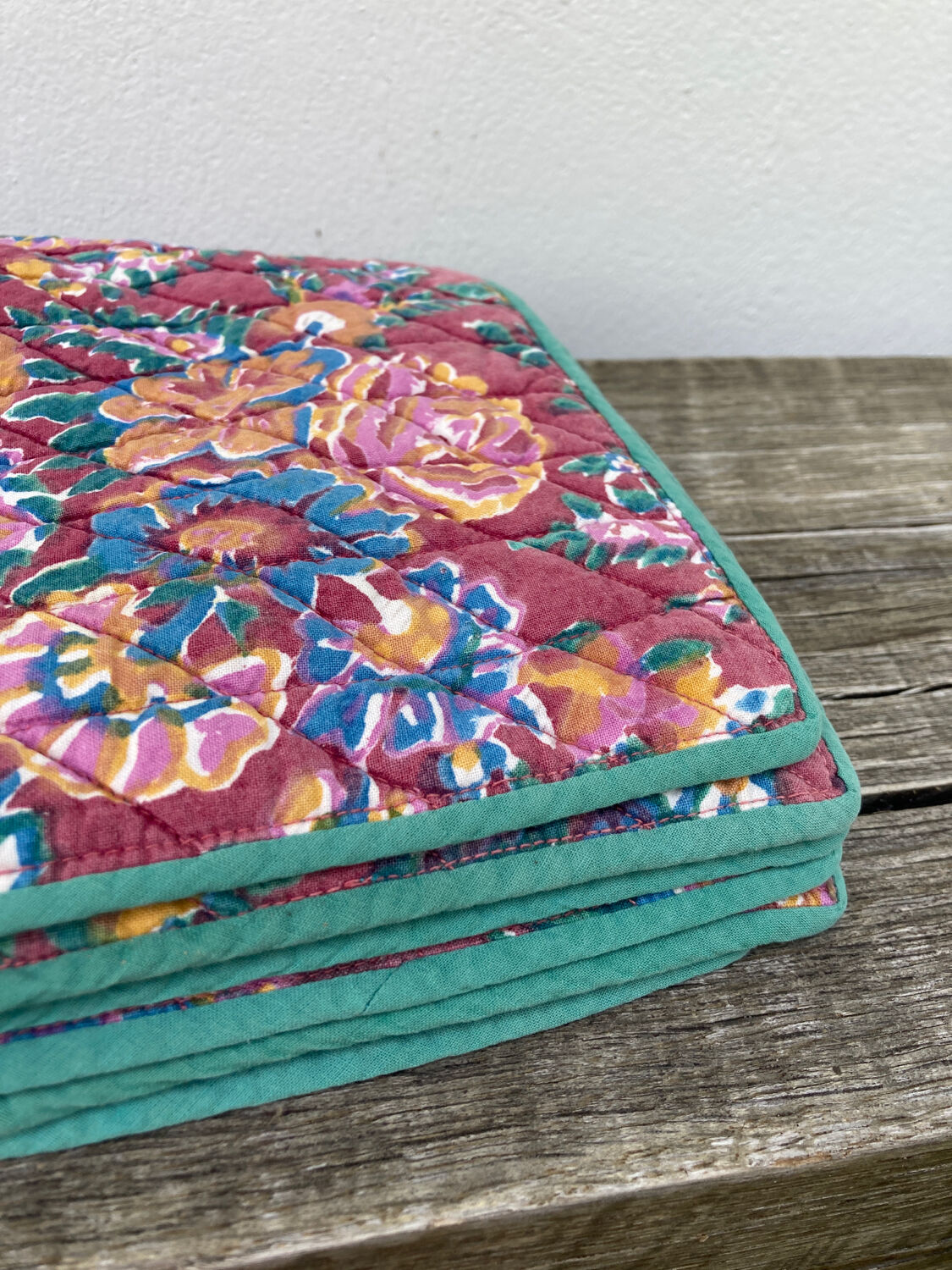 6 Simrane Indian floral fabric placemats