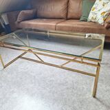 Table basse en verre et métal doré