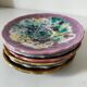 Tasses et soucoupes Morvan en céramique émaillée polychrome