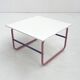 Tubular coffee table in pink and purple, 1980.