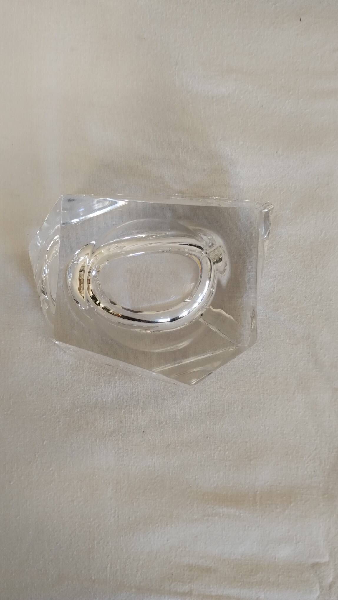 Crystal ashtray signed Daum