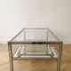 1970s Roméo Rega coffee table in glass and chrome metal.