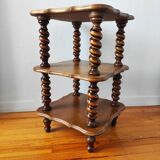 Table d'appoint, chevet en bois tourné