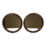 Pair of Danish midcentury teak rosewood cube mirrors, 1960s