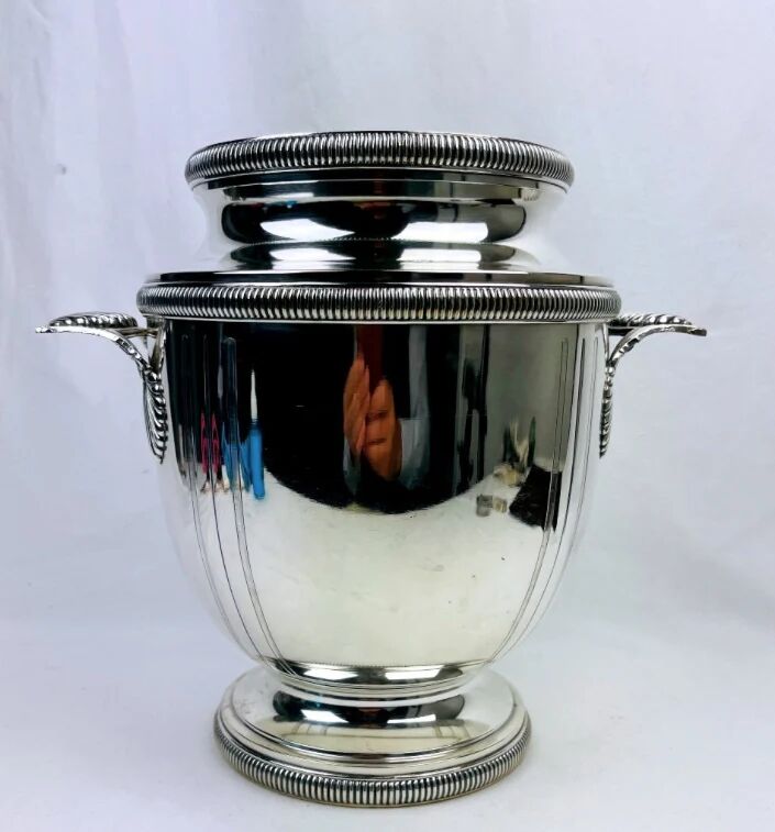 Chiller, silver-plated champagne bucket by Phenix silversmiths.