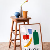 Affiche murale cuisine minimaliste poivron banane 50cm*70cm