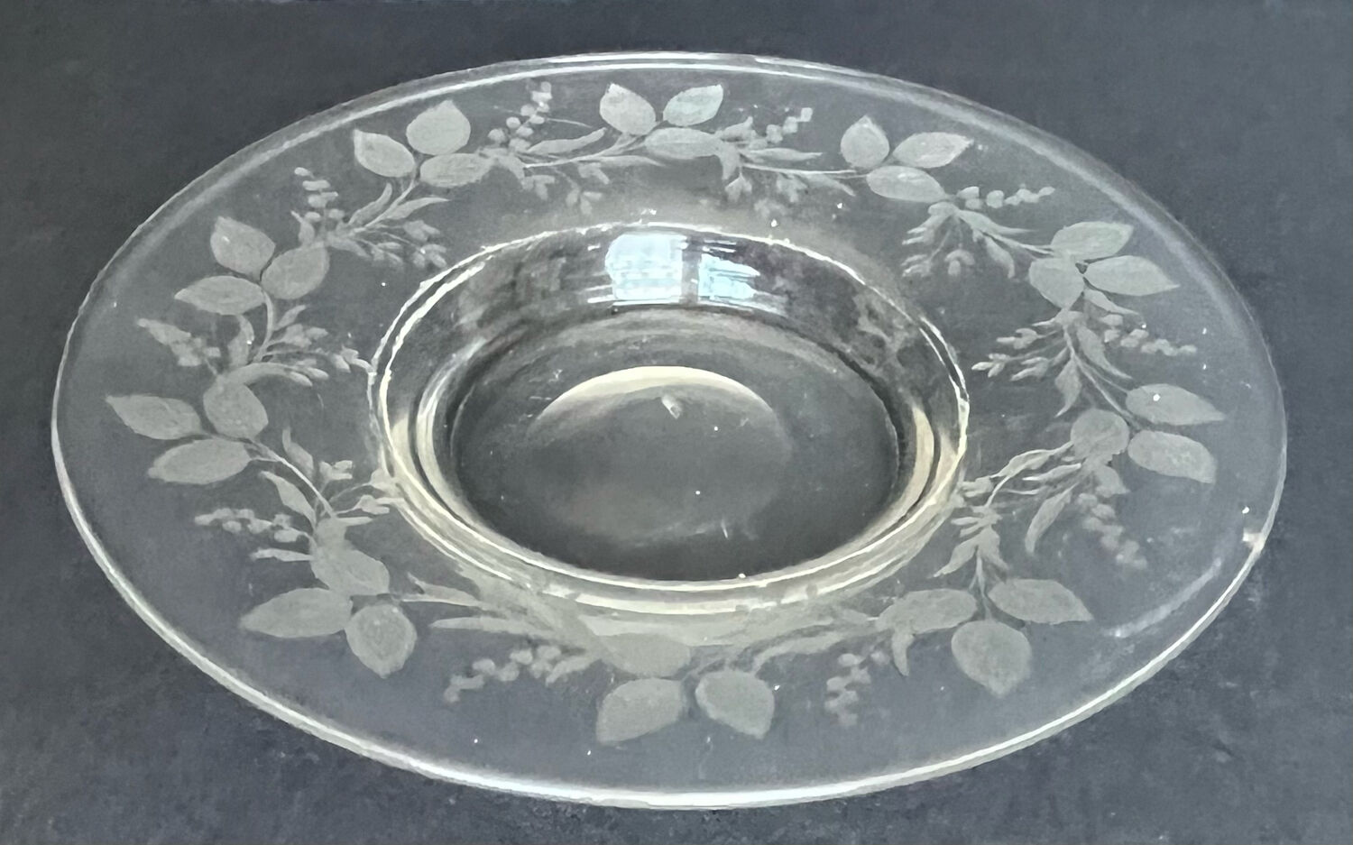 Engraved glass cup